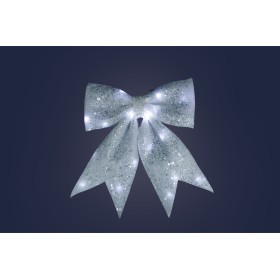 PUNTALE FIOCCO CON 20 LED A BATTERIA BIANCO