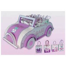 AUTO PORTA BOMBONIERE ROSA