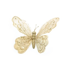 FARFALLA DOPPIE ALI C/CLIP CHAMPAGNE 20CM.