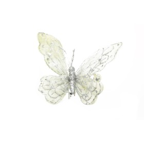 FARFALLA DOPPIE ALI C/CLIP BIANCA 20CM.