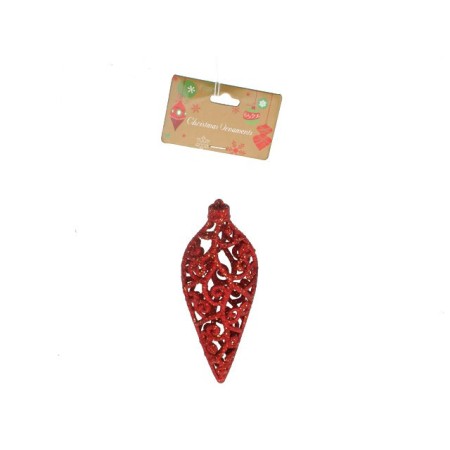 PENDENTE GOCCIA GLITTER ROSSO.