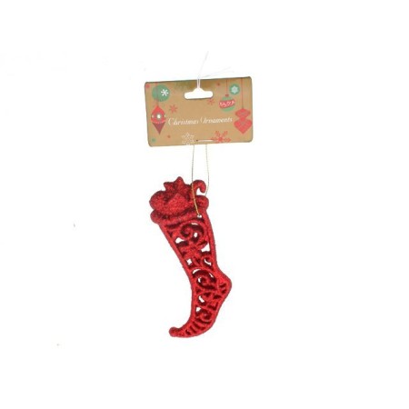 PENDENTE STIVALE GLITTER ROSSO.