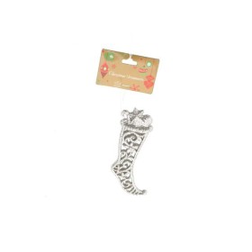 PENDENTE STIVALE GLITTER ARGENTO