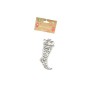 PENDENTE STIVALE GLITTER ARGENTO