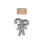 PENDENTE BASTONI FIOCCO GLITTER ARGENTO