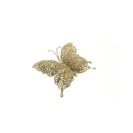 FARFALLA 15X14CM. GLITTER ORO