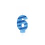CANDELE GLITTER AZZURRE N. 6
