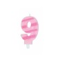 CANDELE GLITTER ROSA N. 9