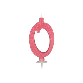 CANDELE GLITTER CM 12 ROSA N0