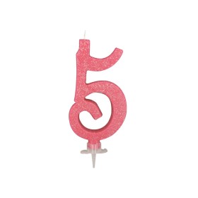 CANDELE GLITTER CM 12 ROSA N5