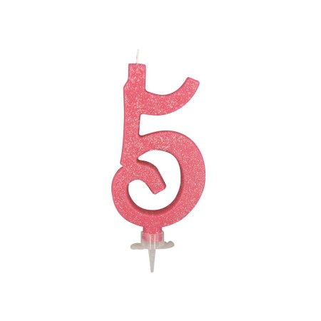 CANDELE GLITTER CM 12 ROSA N5
