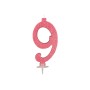 CANDELE GLITTER CM 12 ROSA N9