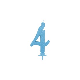CANDELE GLITTER CM 12 AZZURRE N4