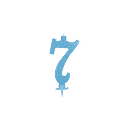 CANDELE GLITTER CM 12 AZZURRE N7