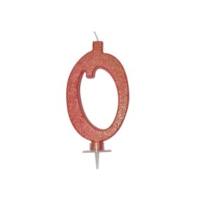 CANDELE GLITTER CM 12 ROSSE N0