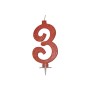 CANDELE GLITTER CM 12 ROSSE N3