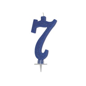 CANDELE GLITTER CM 12 BLU N7