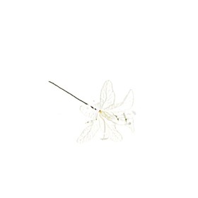 GIGLIO GAMBO CORTO 15CM GLITTERATO BIANCO