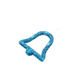PENDENTE CAMPANA 20CM C/GLITTER CELESTE