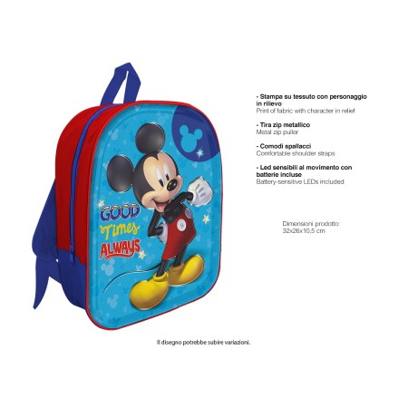 ZAINI ASILO LED 3D TOPOLINO