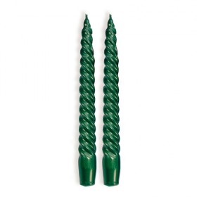8 CANDELE TORCIGLIONE VERDE.