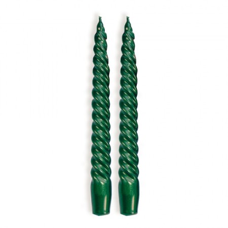 8 CANDELE TORCIGLIONE VERDE.