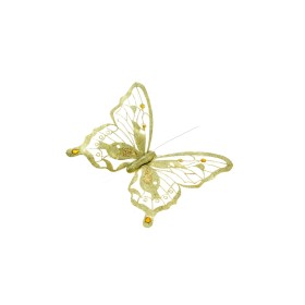 FARFALLA GLITTER ORO C/CLIP 22CM.