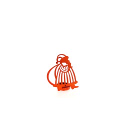 P/TEALIGHT METALLO 9X12CM BABBO COL ROSSO.