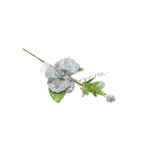 PICK ORCHIDEA C/3 FOGLIE GAMBO CORTO ARGENTO