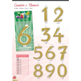CANDELE GRANDI ORO GLITTER N.2