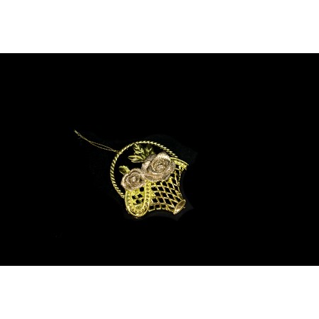 APPENDINO CESTO CON FIORI  15CM ORO