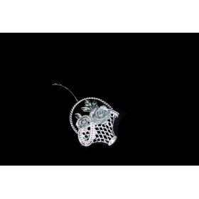 APPENDINO CESTO CON FIORI  15CM ARGENTO