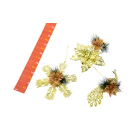 APPENDINO ORO C/FIORE IN DISPLAY BOX 3ASS FIORE-FIOCCO DI NEVE-PAVONE