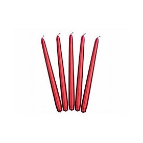 CANDELA STEARICA 2PZ 50GR 25CM METALLIC ROSSA