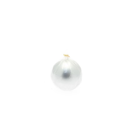CANDELA SFERA D.8CM COL ARGENTO METALLIZZATO
