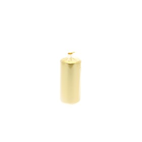 CANDELA CILINDRO 15X7CM ORO METALLIZZATO.