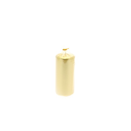 CANDELA CILINDRO 15X7CM ORO METALLIZZATO.