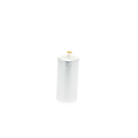 CANDELA CILINDRO 15X7CM ARGENTO METALLIZZATO