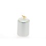 CANDELA CILINDRO 10X7CM ARGENTO METALLIZZATO.