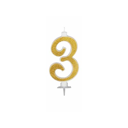 CANDELE GLITTER CM 12 ORO N3