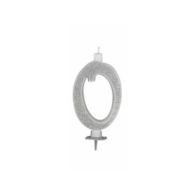 CANDELE GLITTER CM 12 ARGENTO N0