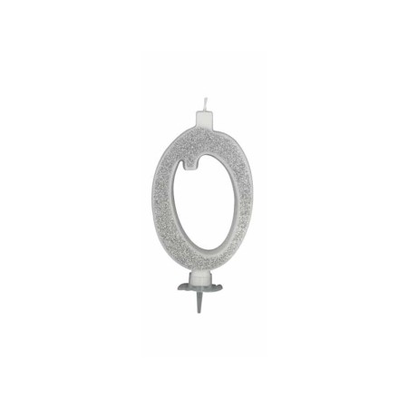 CANDELE GLITTER CM 12 ARGENTO N0