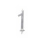 CANDELE GLITTER CM 12 ARGENTO N1