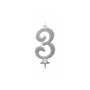 CANDELE GLITTER CM 12 ARGENTO N3