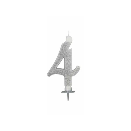 CANDELE GLITTER CM 12 ARGENTO N4