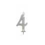 CANDELE GLITTER CM 12 ARGENTO N4