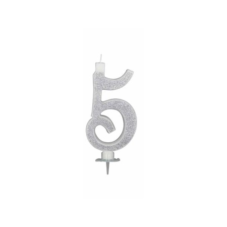 CANDELE GLITTER CM 12 ARGENTO N5