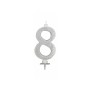 CANDELE GLITTER CM 12 ARGENTO N8
