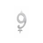 CANDELE GLITTER CM 12 ARGENTO N9