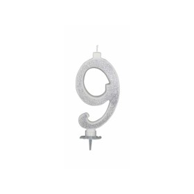 CANDELE GLITTER CM 12 ARGENTO N9